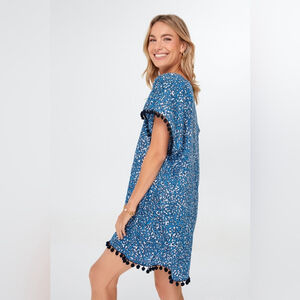 Tuckernuck Beach Dress XS/Small Indigo and Onyx Coral Caftan